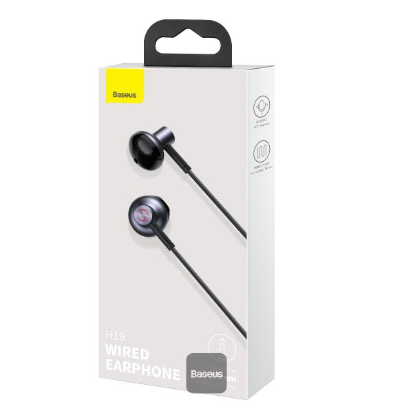 Baseus Encok 35mm Wired Earphone H19 Black