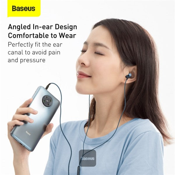 Baseus Encok 35mm Wired Earphone H19 Blue