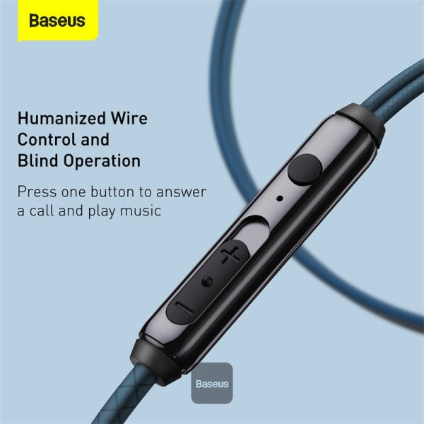 Baseus Encok 35mm Wired Earphone H19 Blue
