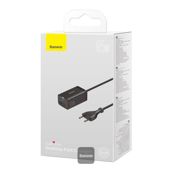 Baseus 65W GaN3 Pro USB Charger PD Fast Charger Adaptor Desktop - For iPhone 12 13 11 Xiaomi Tablets Mobile Phone