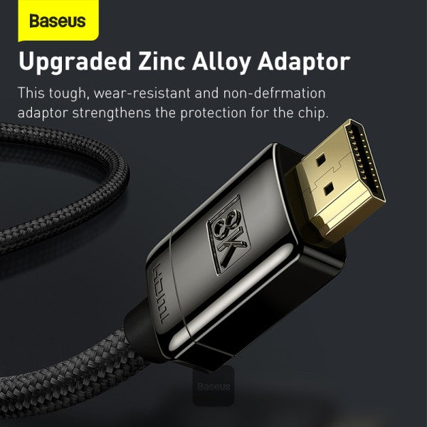 Baseus High Definition Series HDMI 8K to Adaptor Cable (Zinc Alloy) (1M) - Black