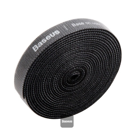 Baseus 3M Velcro Adhesive Tape - Extra Strong Double-Sided Hook & Loop Fastener Reusable Cable Management Straps for Home Office Indoor Outdoor Use - Black