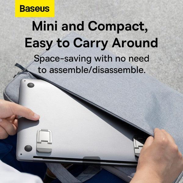 Baseus Slim Laptop Kickstand (2 PCS) Compact Durable Heat Dissipation Adjustable Viewing Angle - Silver