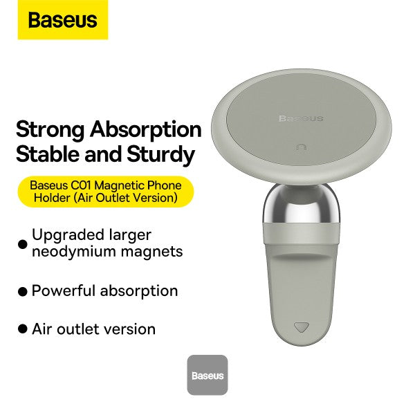 Baseus C01 Magnetic Phone Holder (Air Outlet Version) Creamy White