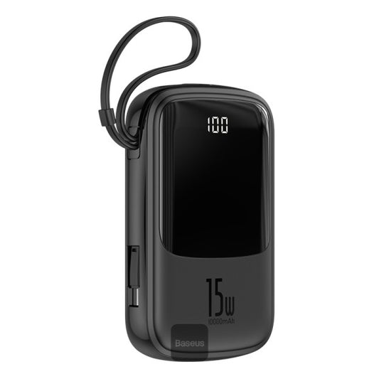 Baseus Qpow Digital Display 3A 15w 10000mAh Power Bank with Type-C Cable - Balck