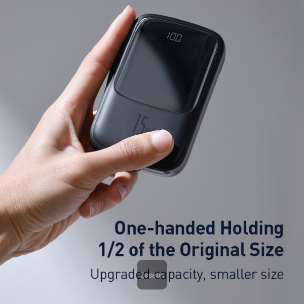 Baseus Qpow Digital Display 3A 15w 10000mAh Power Bank with Type-C Cable - Balck