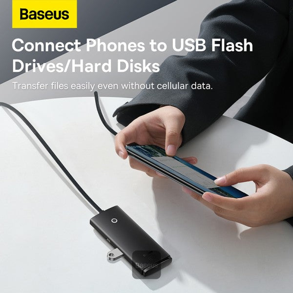 Baseus Lite Series 4-Port Type-C Hub Adapter (USB-A to USB304) Black