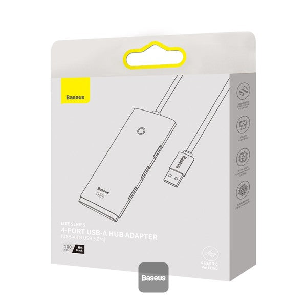 Baseus Lite Series 4-Port Type-C Hub Adapter (USB-A to USB304) Black