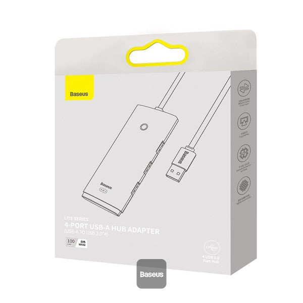 Baseus Lite Series 4-Port Type-C Hub Adapter (USB-A to USB304) White