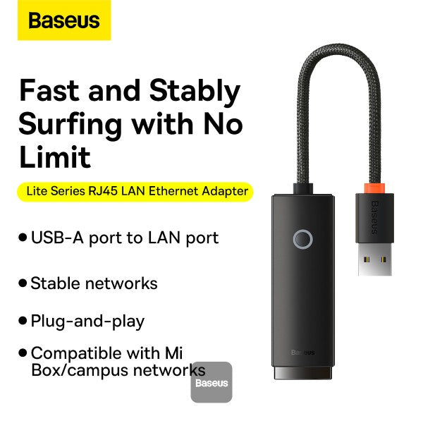 Baseus Lite Series RJ45 Lan Port Ethernet Adapter