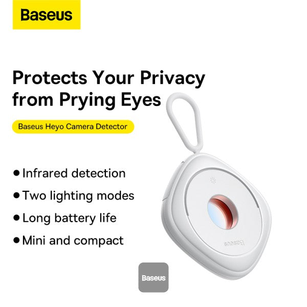 Baseus Heyo Camera Detector Mini Travel Hotel Hidden Camera Finder Camera Infrared Detector White