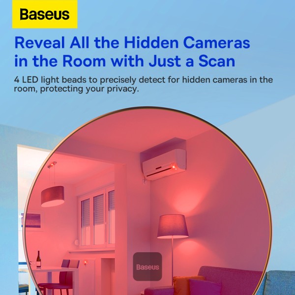 Baseus Heyo Camera Detector Mini Travel Hotel Hidden Camera Finder Camera Infrared Detector White