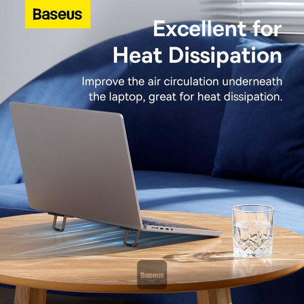 Baseus Slim Laptop Kickstand (2 PCS) Compact Durable Heat Dissipation Adjustable Viewing Angle - Black