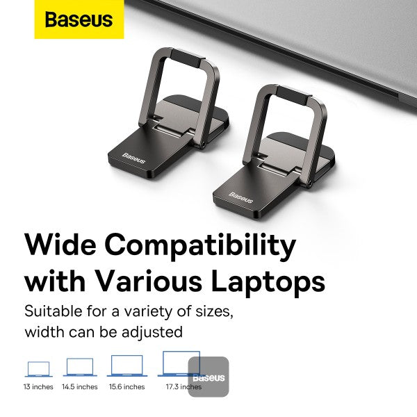 Baseus Slim Laptop Kickstand (2 PCS) Compact Durable Heat Dissipation Adjustable Viewing Angle - Black