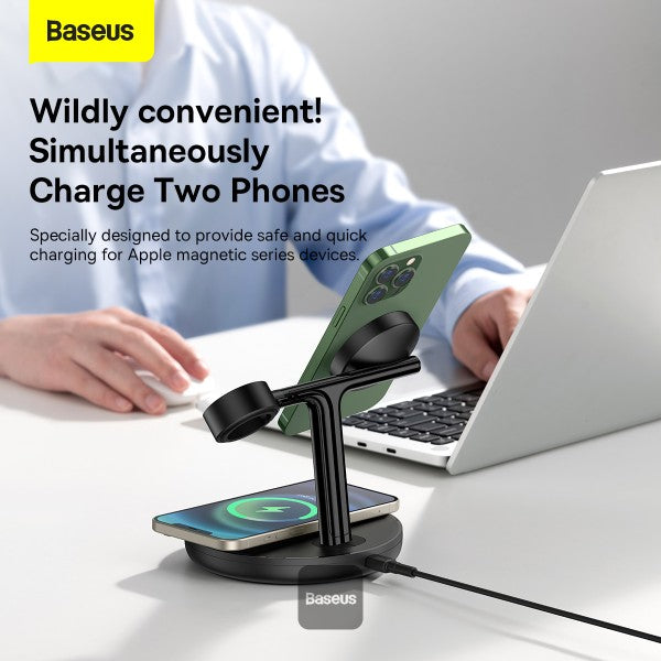 Baseus Swan 3-in-1 Wireless Magnetic Charging Bracket 20W Black Universal version (Include: USB For type-C 3A 1m)