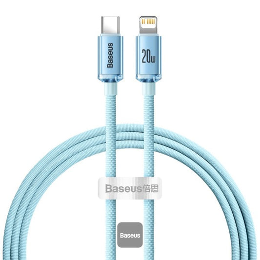 Baseus Crystal Shine Series Type C Cable - Lightning Fast Charging Power Delivery 20W 12M - Blue