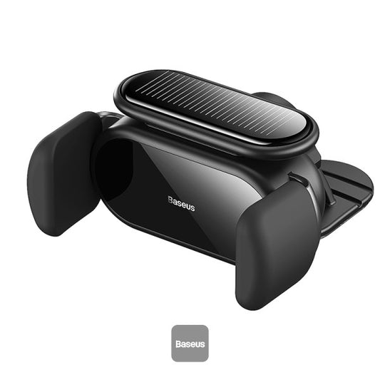 Baseus Steel Cannon Pro Solar Electric Car Mount - Electric Auto-Clamping - Solar Battery Charging - 360 Adjustable
