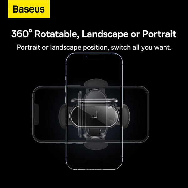 Baseus Steel Cannon Pro Solar Electric Car Mount - Electric Auto-Clamping - Solar Battery Charging - 360 Adjustable