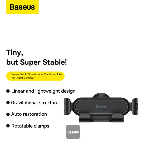 Baseus Gravity Air Vent Car Phone Holder (Air Outlet Version) black