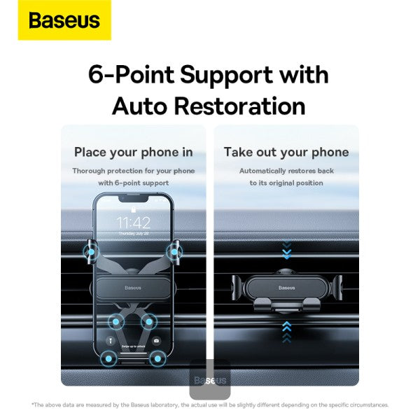 Baseus Gravity Air Vent Car Phone Holder (Air Outlet Version) black