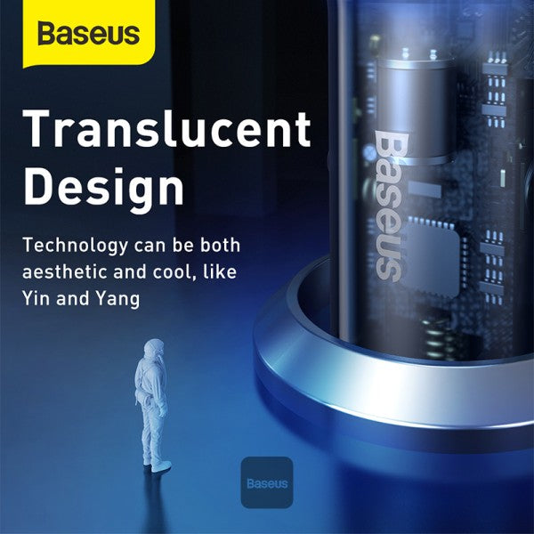 Baseus 65W Car Charger Dual USB Type C Quick Charge 40 30 USB Car Charger for Samsung Huawei SCP QC40 QC30 PD Fast Charging Charger For iPhone