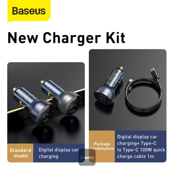 Baseus 65W Car Charger Dual USB Type C Quick Charge 40 30 USB Car Charger for Samsung Huawei SCP QC40 QC30 PD Fast Charging Charger For iPhone