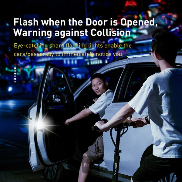 Baseus 4Pcs 6 LEDs Car Door Warning Light Safety Anti-collision Flash Lights Wireless Magnetic Signal Lamp