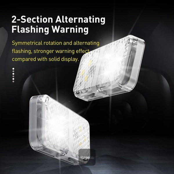 Baseus 4Pcs 6 LEDs Car Door Warning Light Safety Anti-collision Flash Lights Wireless Magnetic Signal Lamp