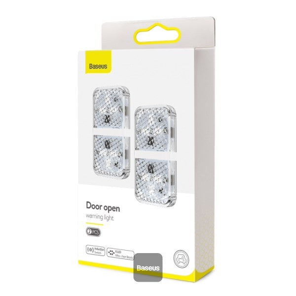 Baseus 4Pcs 6 LEDs Car Door Warning Light Safety Anti-collision Flash Lights Wireless Magnetic Signal Lamp