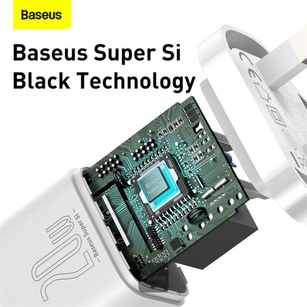Baseus Super Si 1C fast wall charger USB Type C 20W UK Power Delivery