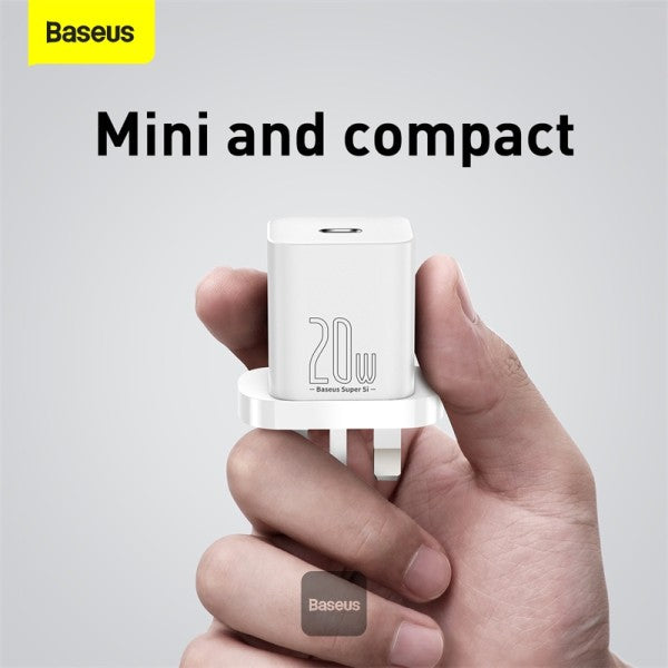 Baseus Super Si 1C fast wall charger USB Type C 20W UK Power Delivery