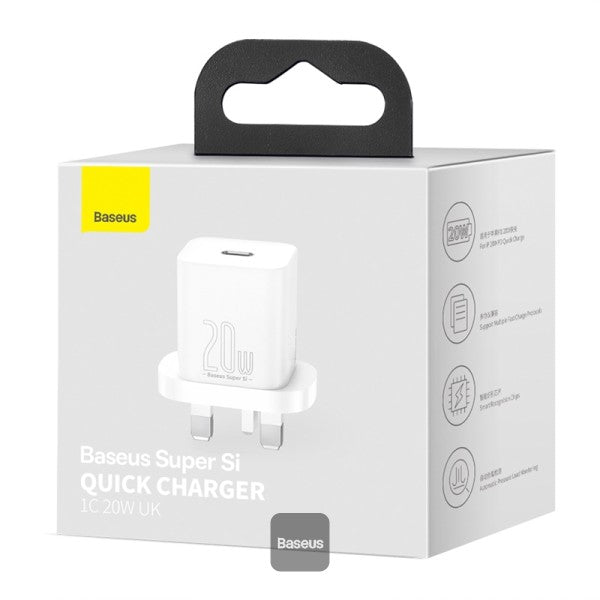 Baseus Super Si 1C fast wall charger USB Type C 20W UK Power Delivery