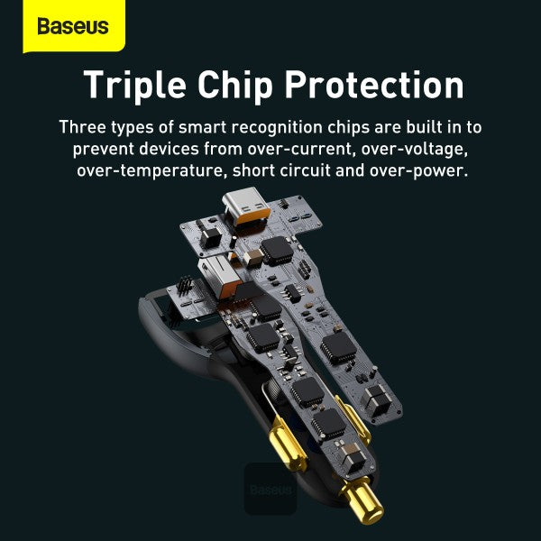 Baseus 160W Car Charger Quick Charge QC 50 40 30 PD Charger For Macbook iPad Pro Laptop USB Type C Charger For iPhone Xiaomi