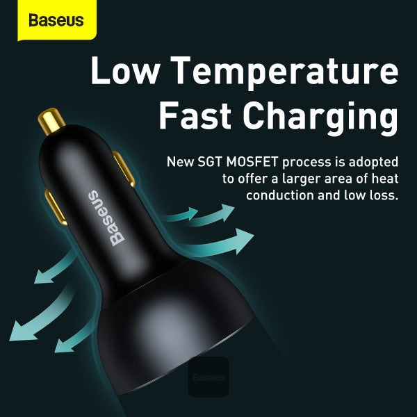 Baseus 160W Car Charger Quick Charge QC 50 40 30 PD Charger For Macbook iPad Pro Laptop USB Type C Charger For iPhone Xiaomi