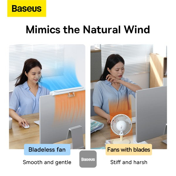 Baseus USB Fan Monitor Clip On & Stand-Up Desk Fan Bladeless Strong Wind Air Condition Noiseless Summer Cooler For Computer Laptop