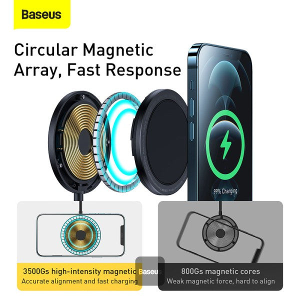 Baseus Magnetic Wireless Charger Phone Holder For iPhone 13 iPhone 12 Pro Max Wireless Charging Detachable Desktop Phone Holder