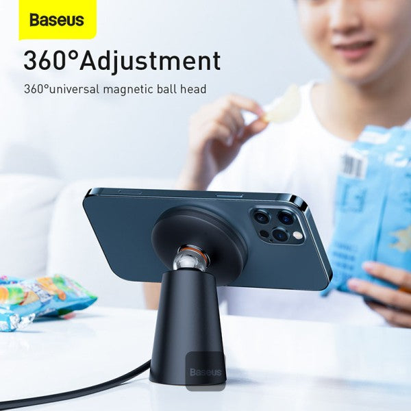 Baseus Magnetic Wireless Charger Phone Holder For iPhone 13 iPhone 12 Pro Max Wireless Charging Detachable Desktop Phone Holder