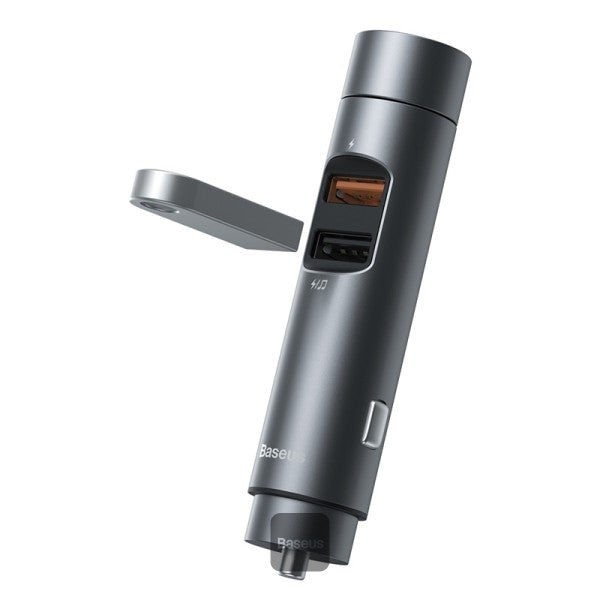 Baseus Bluetooth 50 FM Transmitter and Car Charger 3A 18W PPS Quick Charge 30 Dark Grey