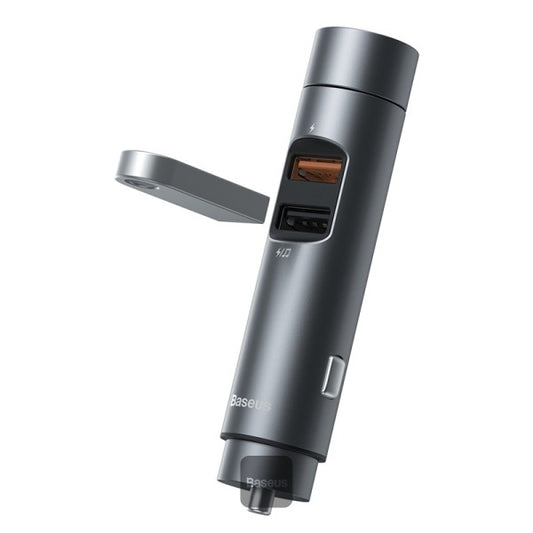 Baseus Bluetooth 50 FM Transmitter and Car Charger 3A 18W PPS Quick Charge 30 Dark Grey