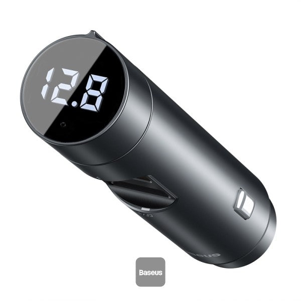 Baseus Bluetooth 50 FM Transmitter and Car Charger 3A 18W PPS Quick Charge 30 Dark Grey