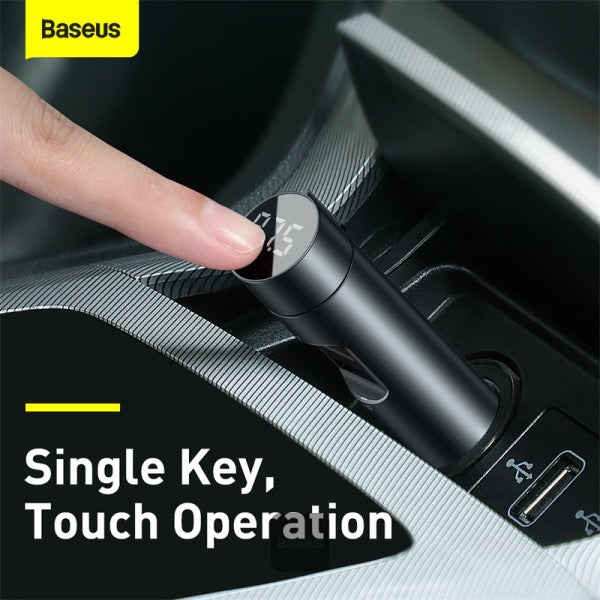 Baseus Bluetooth 50 FM Transmitter and Car Charger 3A 18W PPS Quick Charge 30 Dark Grey