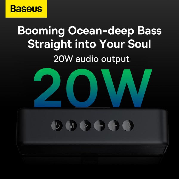 Baseus V1 Bluetooth Speaker Outdoor IPX6 Waterproof Stereo Mini Portable Sound Box 20W High Power Super Bass Wireless Music Speaker