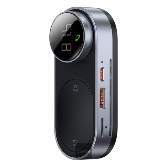 Solar FM Transmitter with Bluetooth 50 Wireless MP3 Player Hands-free Magnetic USB Charger AUX Car Audio Kit