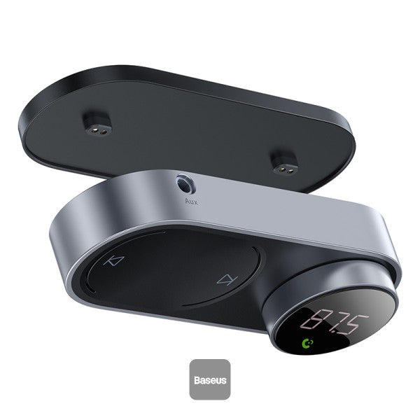 Solar FM Transmitter with Bluetooth 50 Wireless MP3 Player Hands-free Magnetic USB Charger AUX Car Audio Kit
