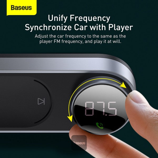 Solar FM Transmitter with Bluetooth 50 Wireless MP3 Player Hands-free Magnetic USB Charger AUX Car Audio Kit