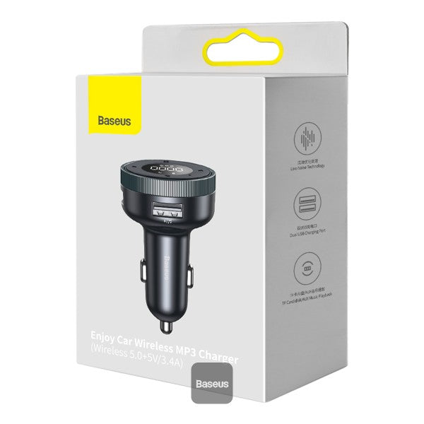 Baseus Enjoy Car Wireless MP3 Charger (Wireless 50+5V 34A) Black