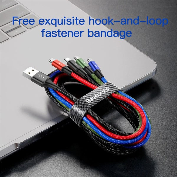 Baseus cable USB 4in1 cable 2x Lightning - USB Type C - micro USB nylon braided 35A 12m black