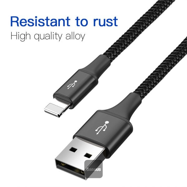 Baseus cable USB 4in1 cable 2x Lightning - USB Type C - micro USB nylon braided 35A 12m black
