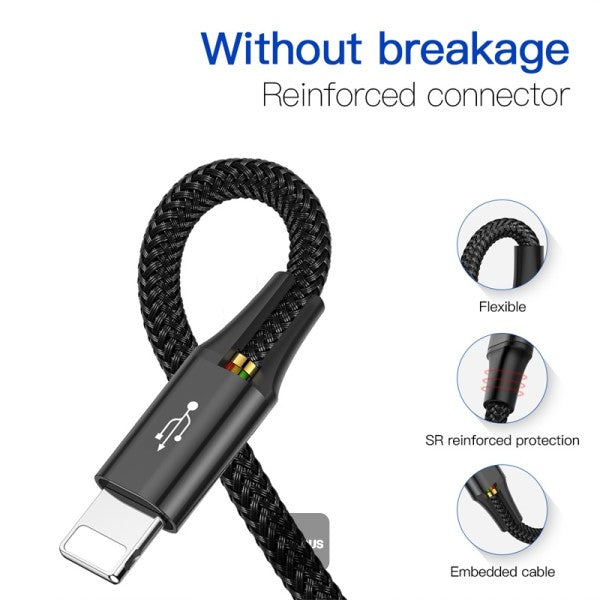 Baseus cable USB 4in1 cable 2x Lightning - USB Type C - micro USB nylon braided 35A 12m black