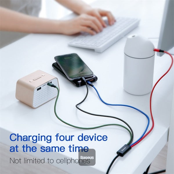 Baseus cable USB 4in1 cable 2x Lightning - USB Type C - micro USB nylon braided 35A 12m black